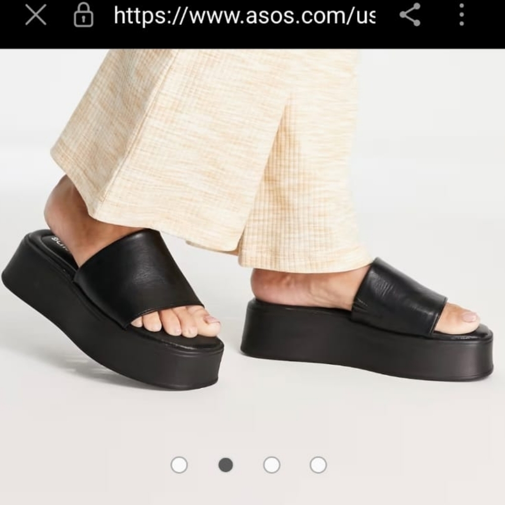 ASOS Black Platform Slide Sandals